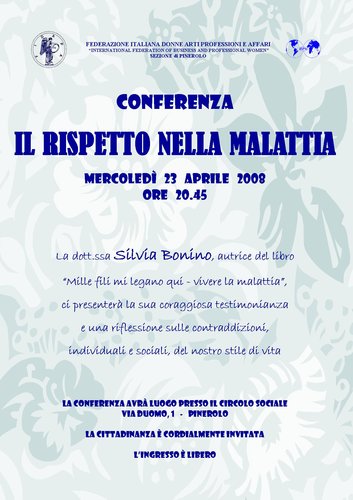 Conferenza “Il rispetto della malattia”