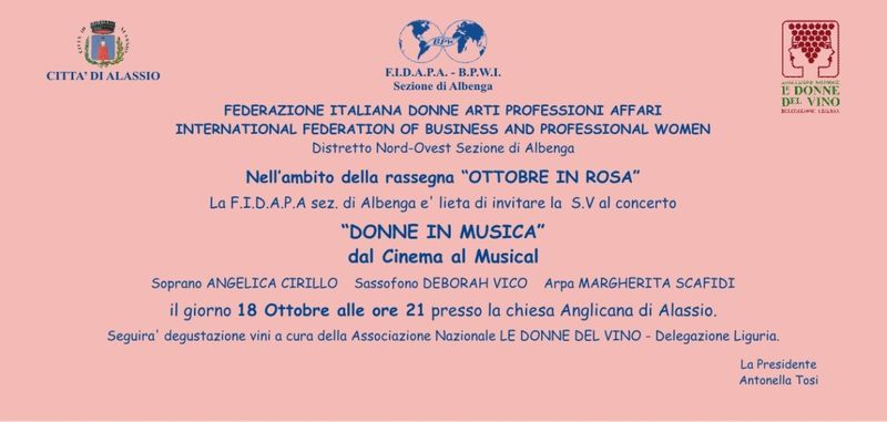 Rassegna Ottobre In Rosa “DONNE IN MUSICA”