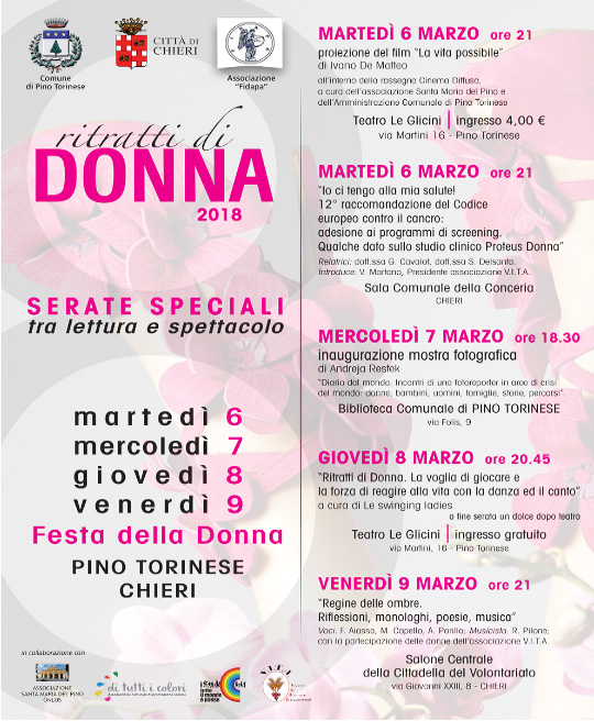 Ritratti di donna – Iniziative per la Giornata Internazionale della Donna.