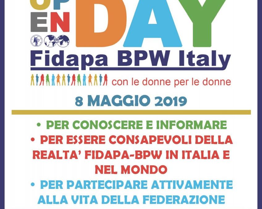 8 maggio Open Day Fidapa BPW Italy 2019