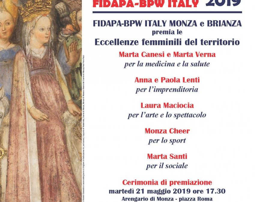 21 maggio – Premio Donna Fidapa BPW 2019