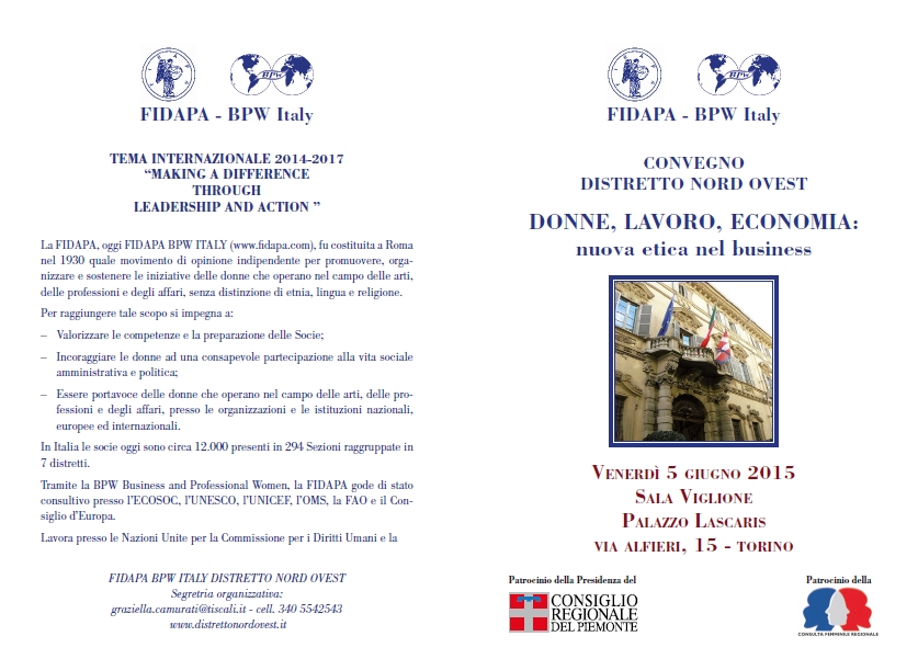 “Donne, Lavoro , Economia: nuova etica nel business”