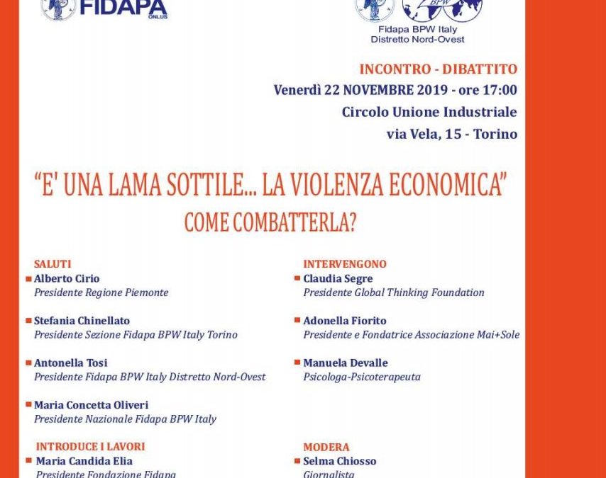 Convegno “È una lama sottile… la violenza economica” Come combatterla?”