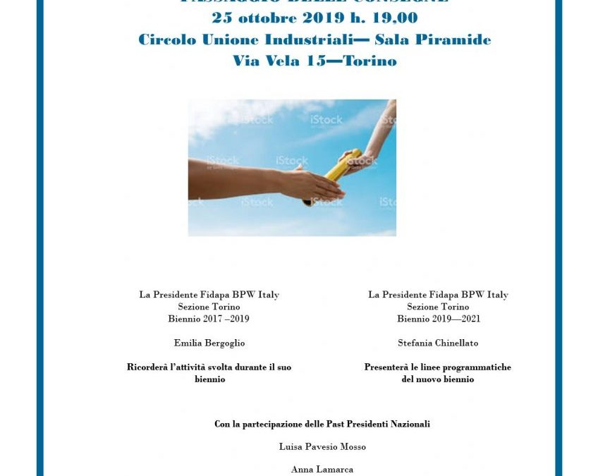 Passaggio consegne nuovo biennio 2019-2021
