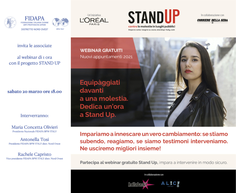 STAND UP – CONTRO LE MOLESTIE IN LUOGHI PUBBLICI