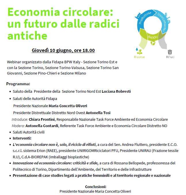 10 giugno 2021 “Economia Circolare. Un futuro dalle radici antiche”